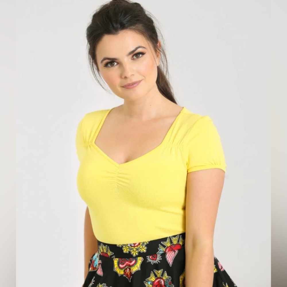 EUC Hell Bunny Mia Top yellow - XS